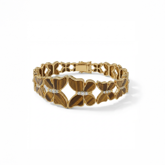 Butterfly Hand Cuff Tiger Eye  Large