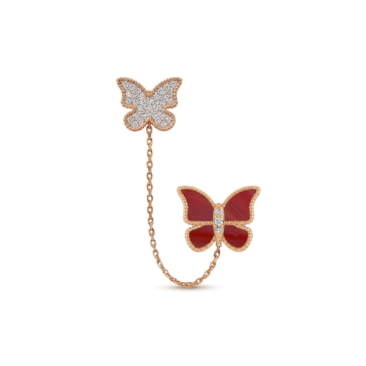 Butterfly Ear CUFF Red Coral