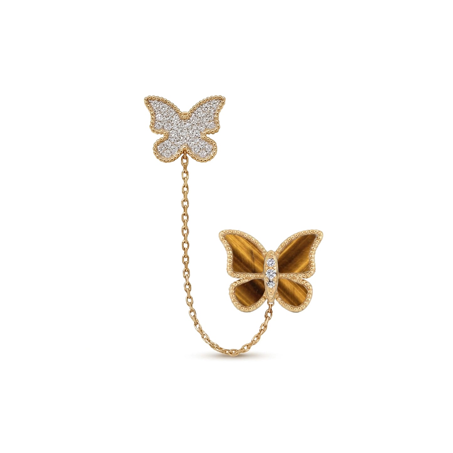 Butterfly Ear CUFF Tiger Eye
