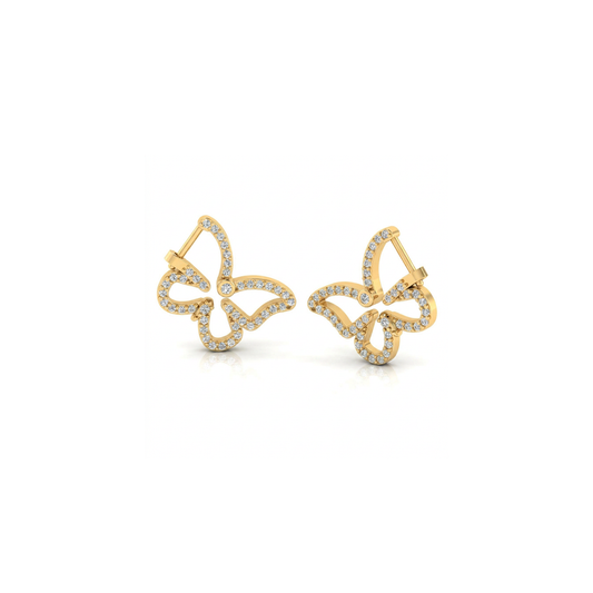Butterfly Earring Pave Hoops