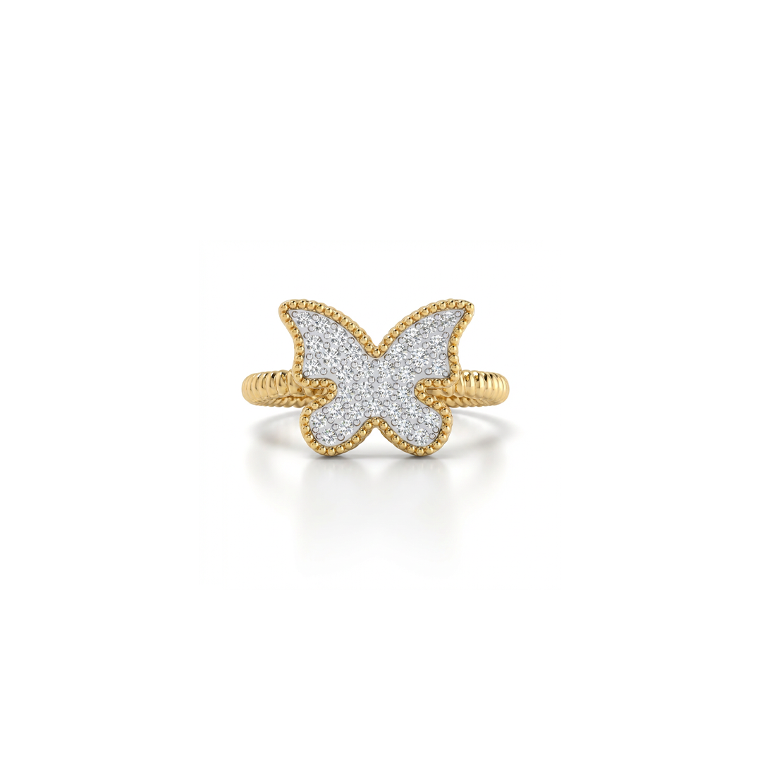 Butterfly Ring Pave Extra Small