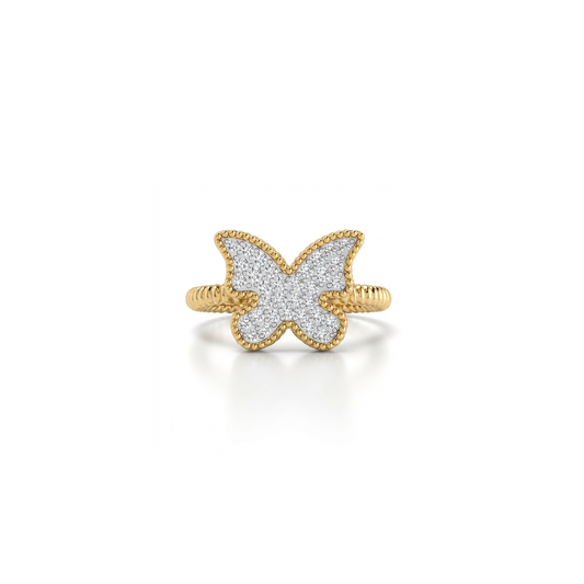 Butterfly Ring Pave Extra Small