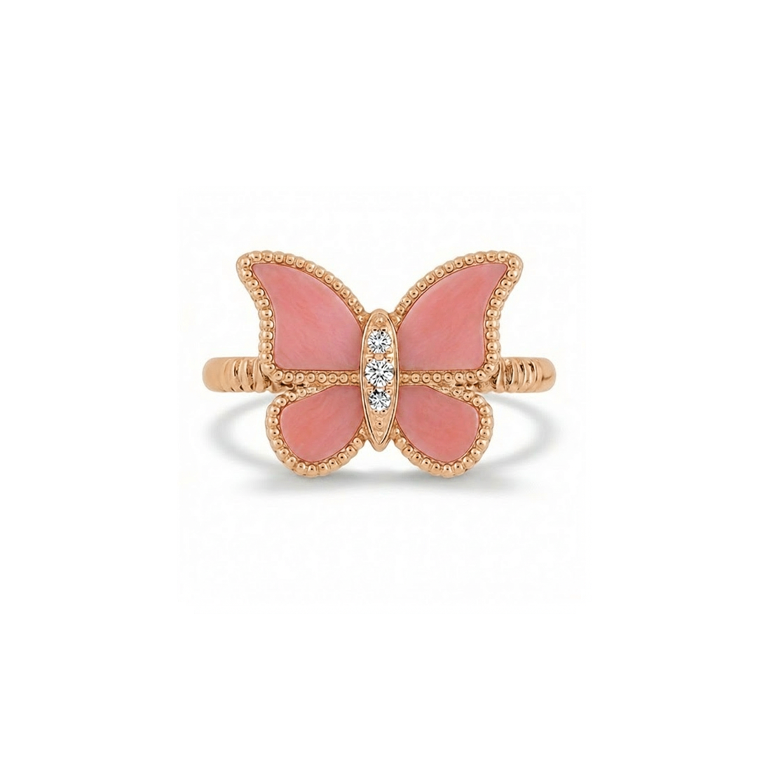 Butterfly Ring Pink Coral Small