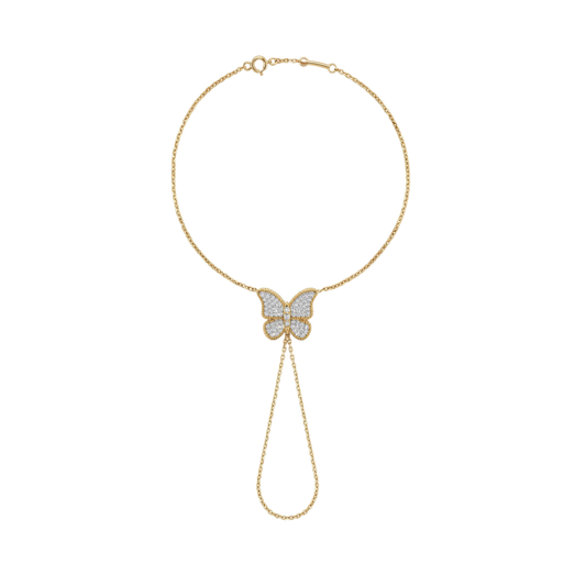 Butterfly Hand Bracelet Pave