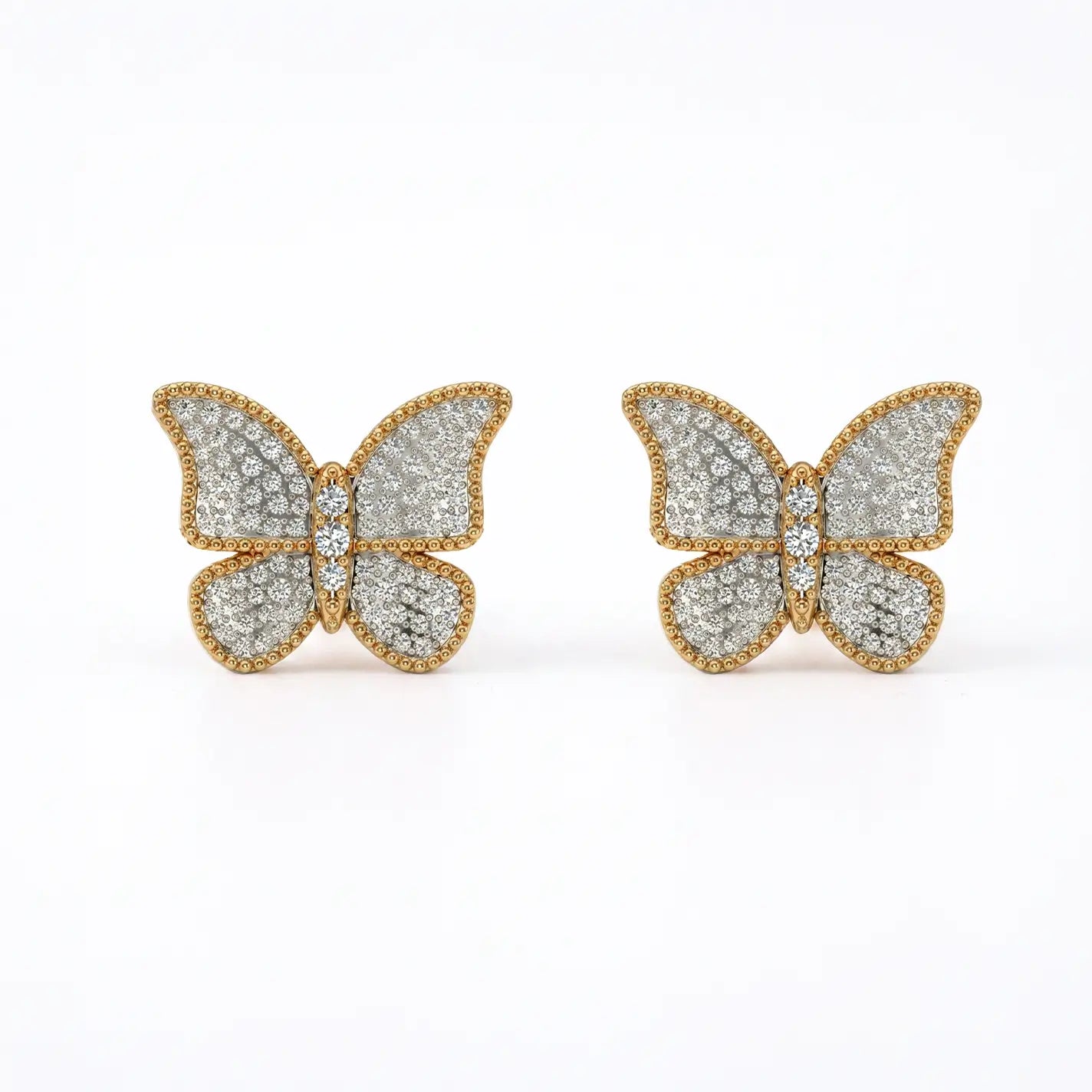 Butterfly Earrings Pave Large