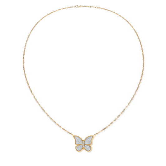 Pave Large Butterfly Necklace