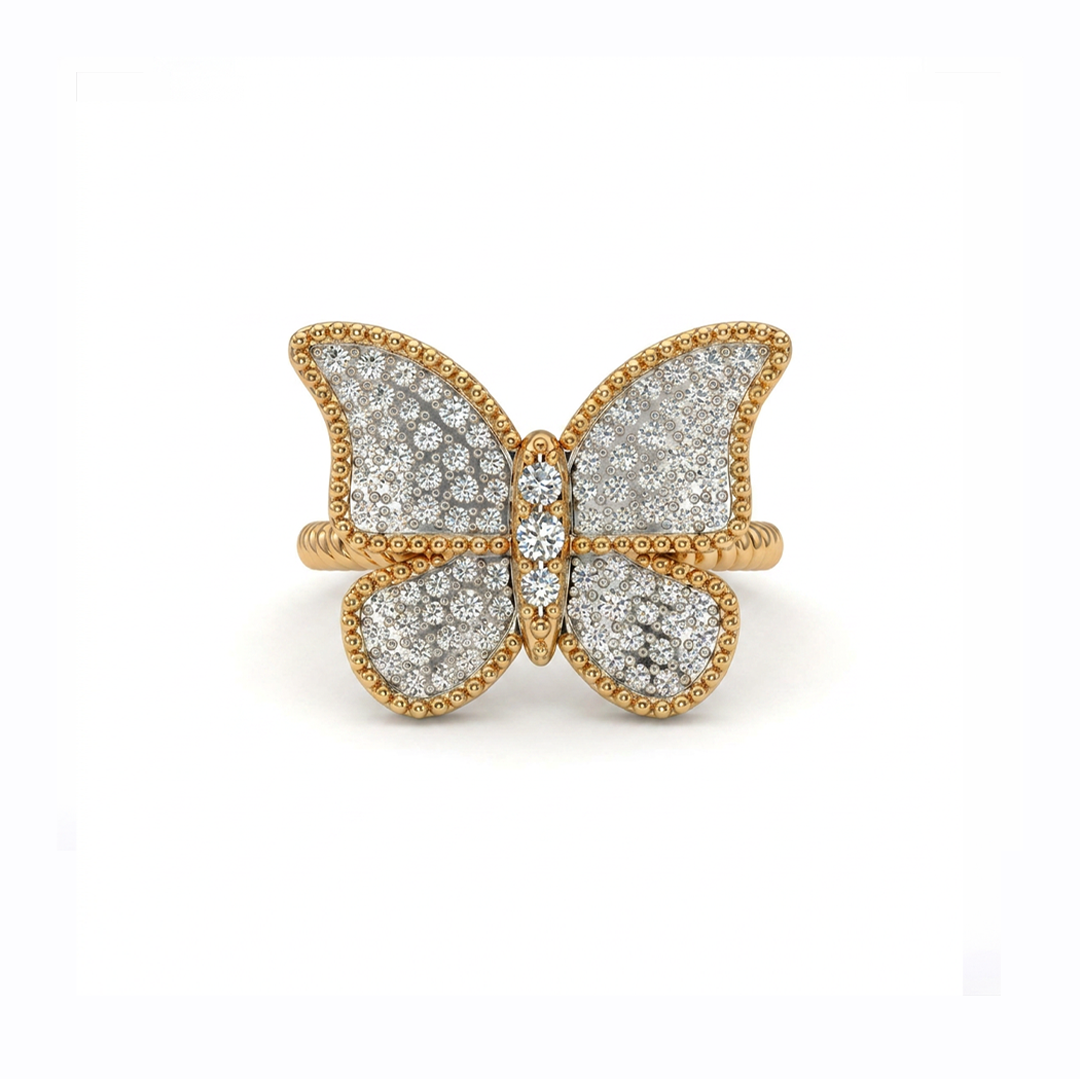 Butterfly Ring Pave Large