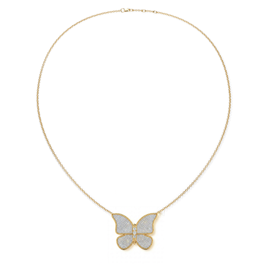 Pave Extra Large Butterfly Necklace