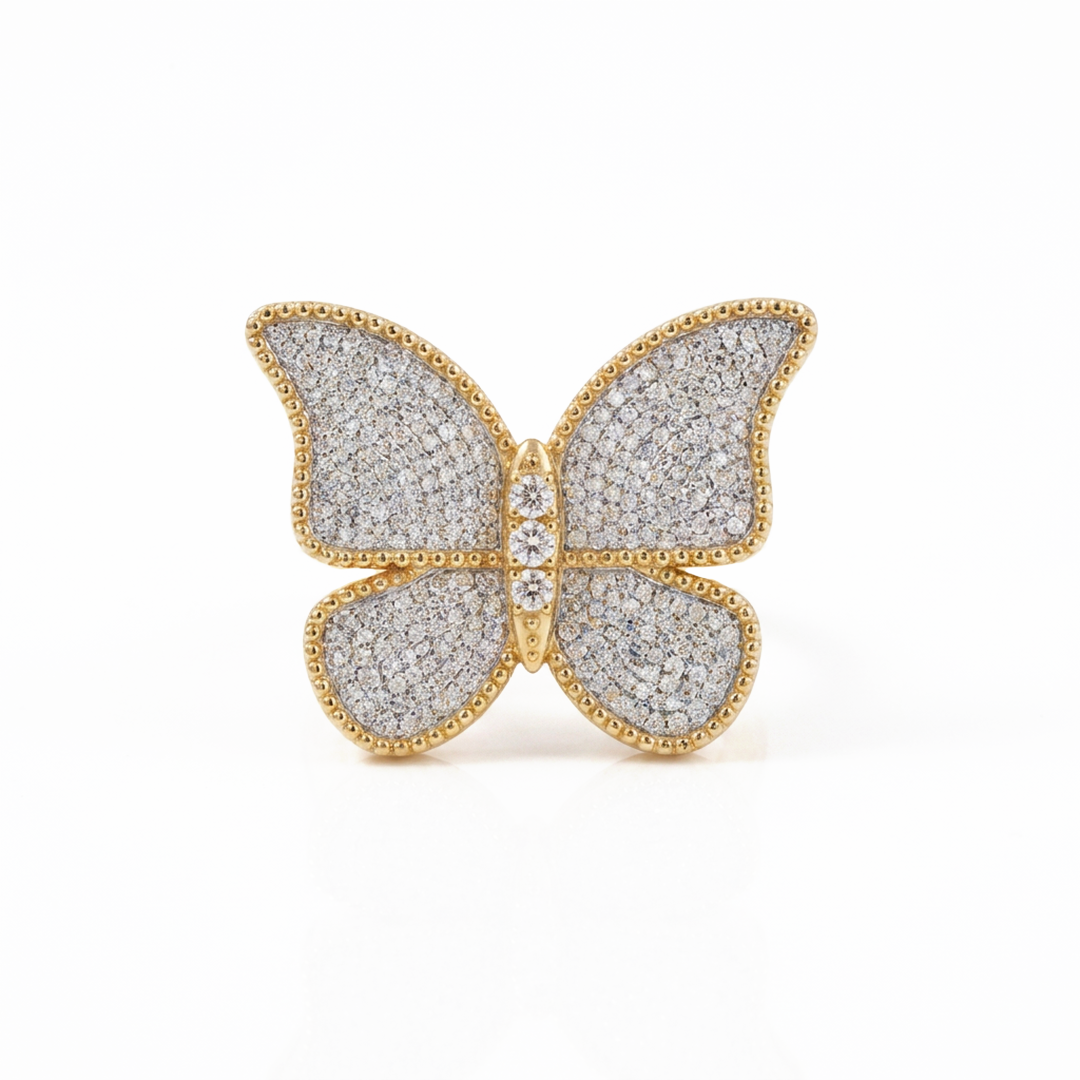 Butterfly Ring Pave Extra Large