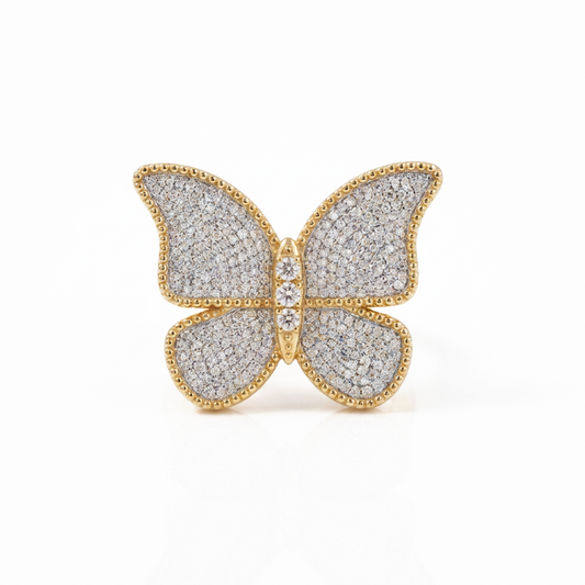 Butterfly Ring Pave Extra Large