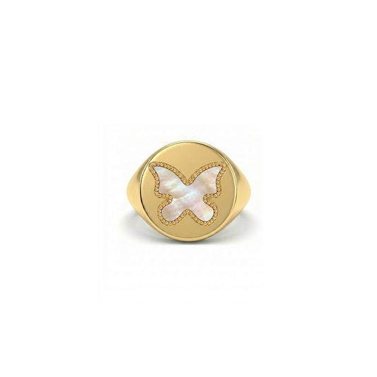 Butterfly Ring MOP  Signet