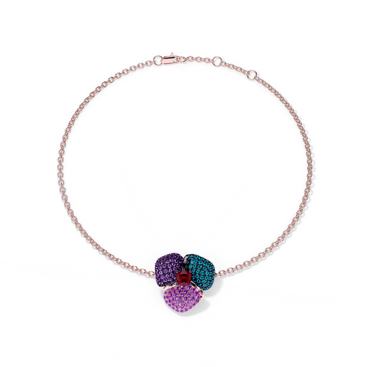 Bloom Small Pink Gold bracelet in Blue, Purple and Red