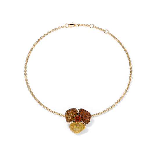 Bloom Small Yellow Gold  bracelet In Yellow, Orange  And Red