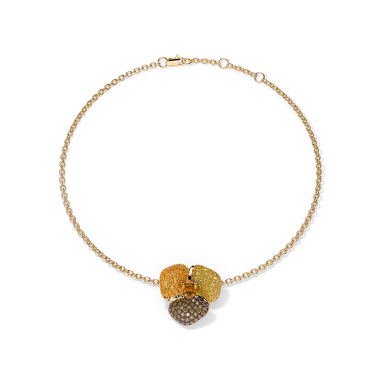 Bloom Small Yellow Gold bracelet In Brown & Orange