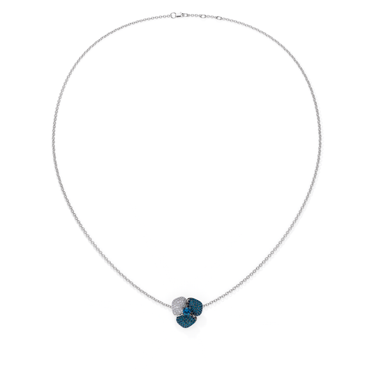 Bloom Small White Gold necklace in Blue and White