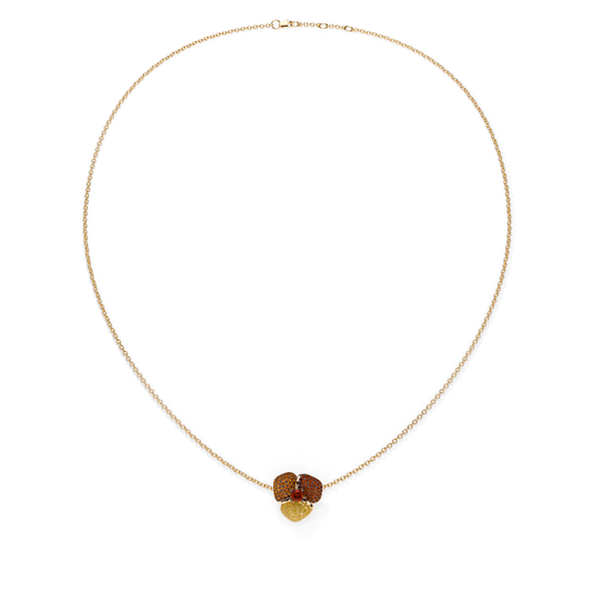 Bloom Small Yellow Gold necklace In Yellow, Orange  And Red