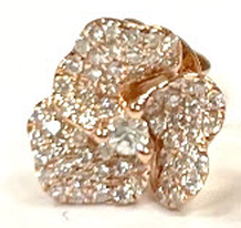 Bloom Mini  Pink Gold Ear cuff in White