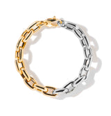 18K White and Yellow Gold Bold Links Chain Bracelet