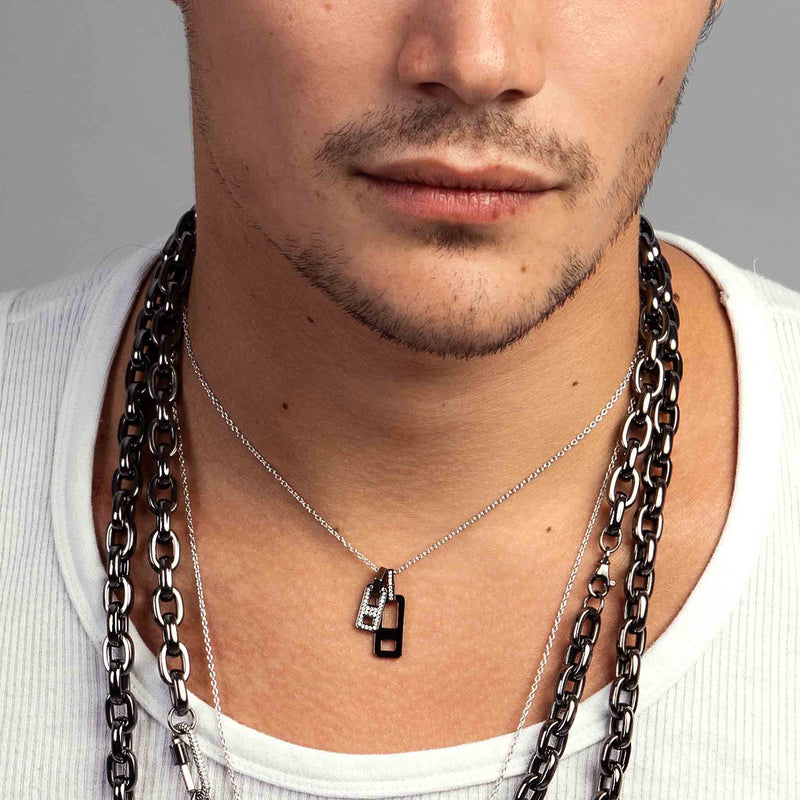 DNA Mini Pave Diamond Necklace for Men