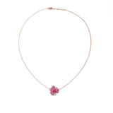 Bloom Small Flower Dark Pink Sapphire Necklace in Rose Gold