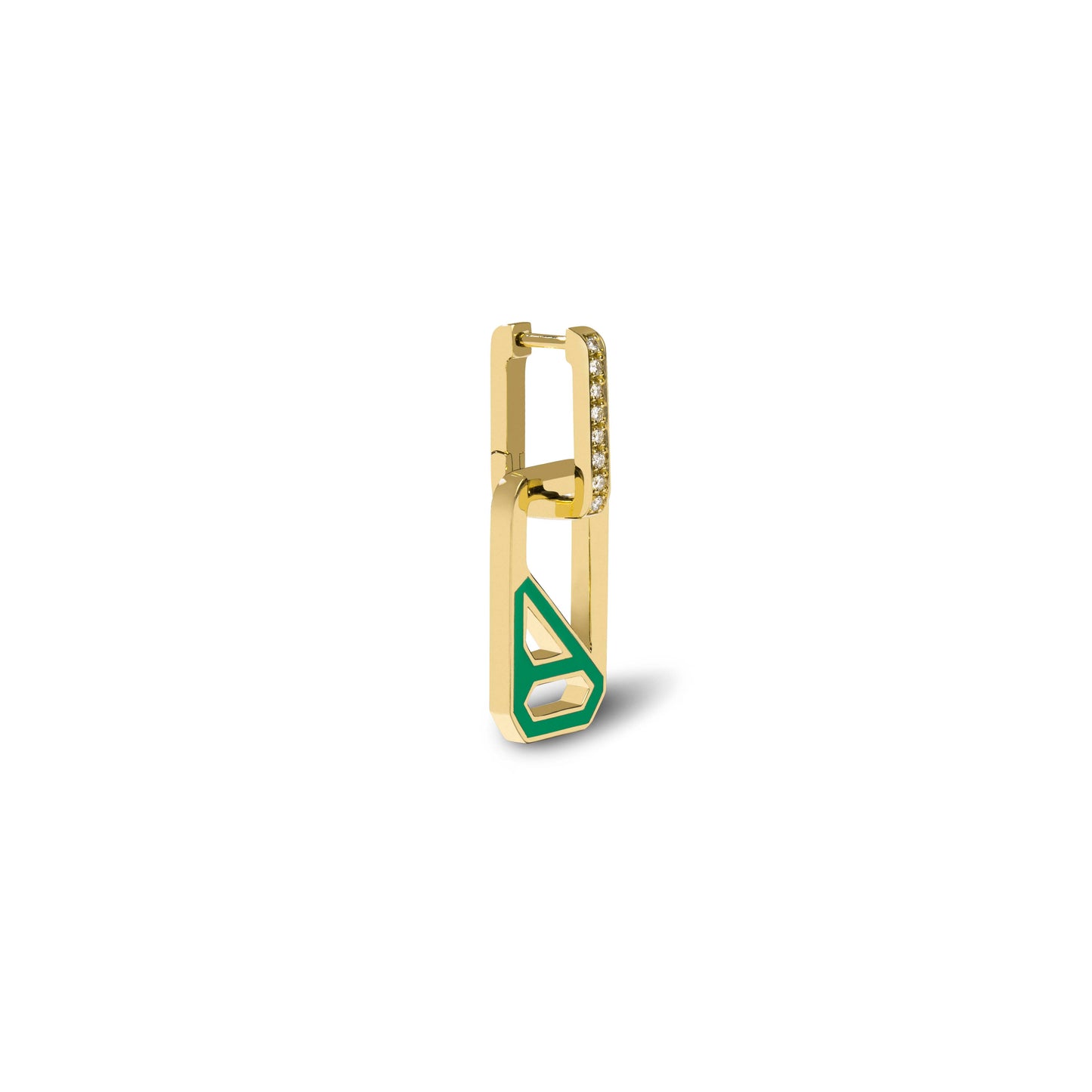 DNA Pepper Green Enamel Single Drop Earring