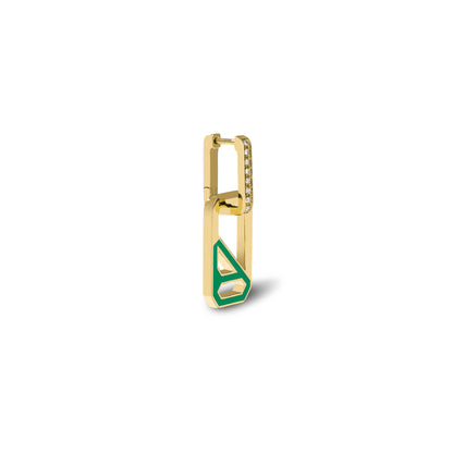 DNA Pepper Green Enamel Single Drop Earring