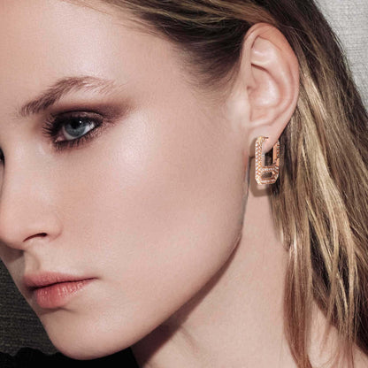 DNA Pave Single Earring  in Rose Gold