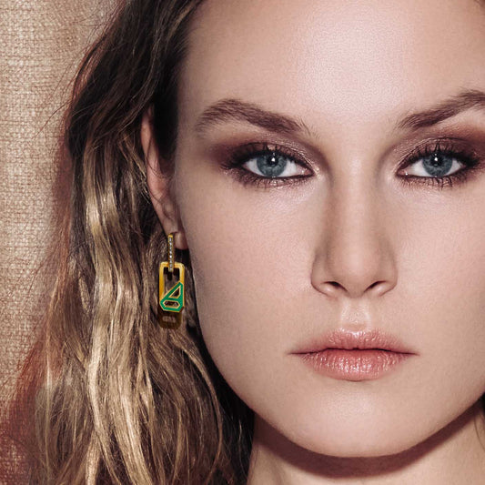 DNA Pepper Green Enamel Single Drop Earring