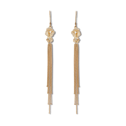 Bloom Mini  Diamond Tassel Earrings
