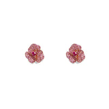 Bloom Mini Flower Light Pink Sapphire Earrings in Rose Gold