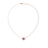 Bloom Mini Flower Light Pink Sapphire Necklace in Rose Gold
