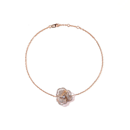Bloom Mini Flower Halo White Diamond Bracelet