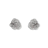 Bloom Mini Flower Halo White Diamond Earrings