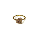 Bloom Mini Flower Smokey Quartz Ring in Yellow Gold