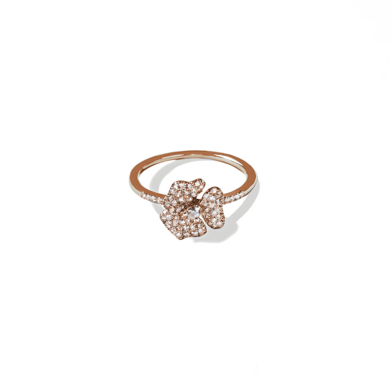 Bloom Mini Flower White Diamond Ring