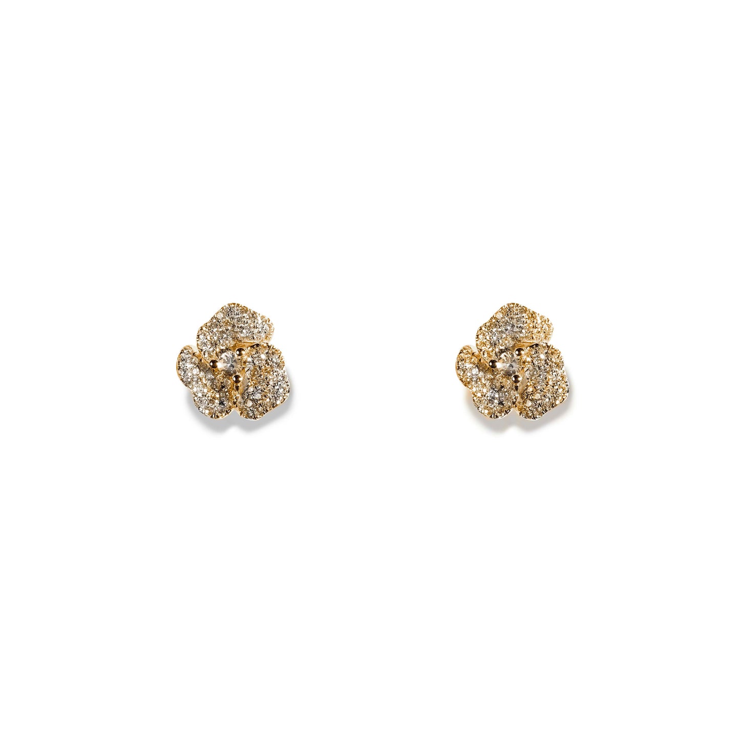 Bloom Mini Flower White Diamond Earrings