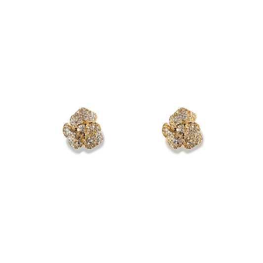 Bloom Mini Flower White Diamond Earrings