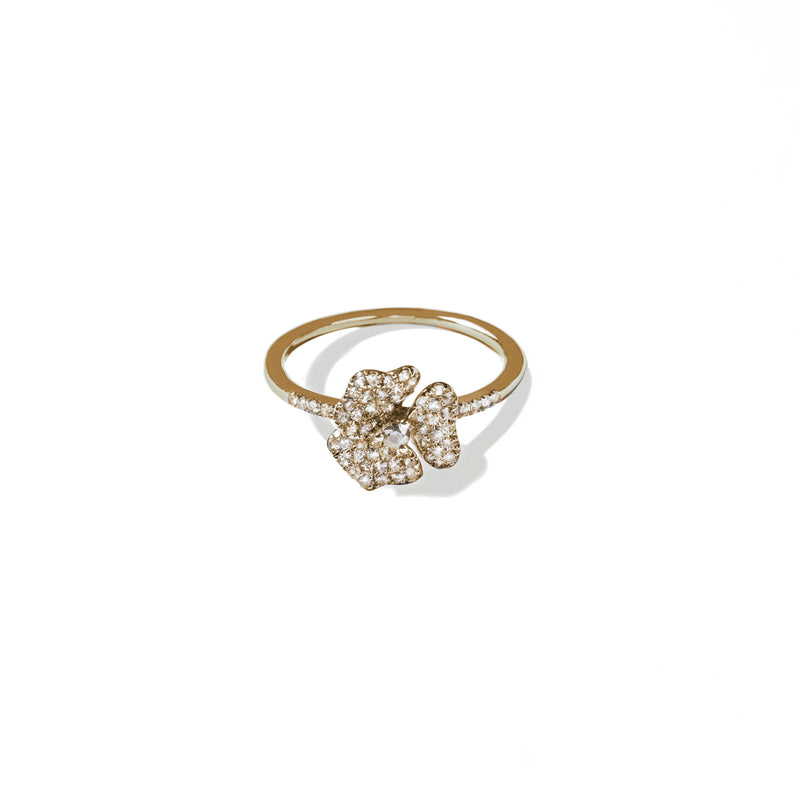 Bloom Mini Flower White Diamond Ring