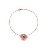 Bloom Small Flower Light Pink Sapphires Bracelet in Rose Gold