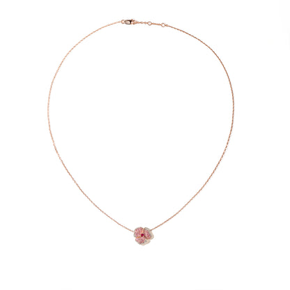 Bloom Small Flower Light Pink Sapphire Necklace in Rose Gold