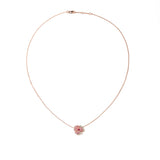 Bloom Small Flower Light Pink Sapphire Necklace in Rose Gold