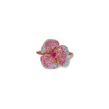Bloom Small Flower Light Pink Sapphire Ring in Rose Gold
