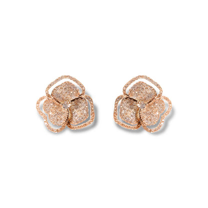Bloom Small  Halo Diamond Earrings