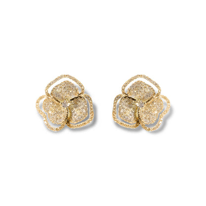 Bloom Small  Halo Diamond Earrings