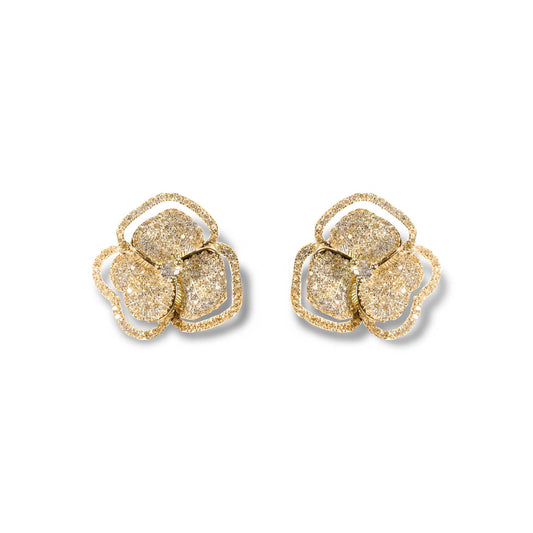 Bloom Small Flower Halo Diamond Earrings