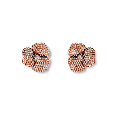 Bloom Small  White Diamond Earrings