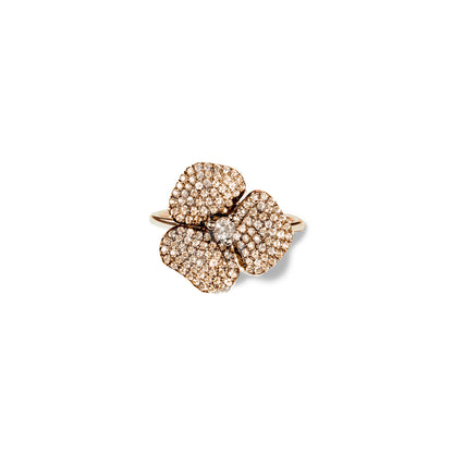 Bloom Small Flower White Diamond Ring