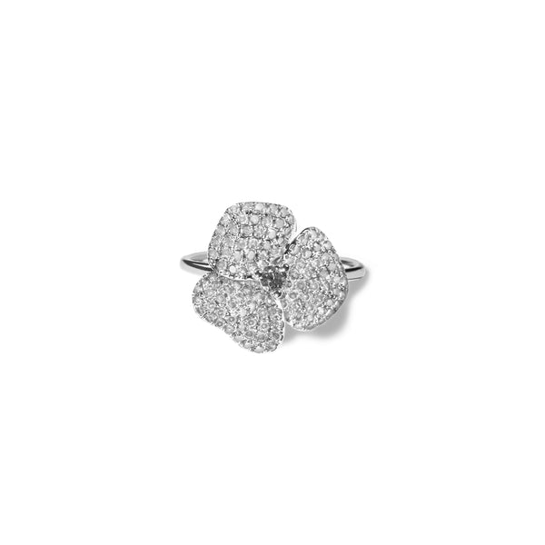 Bloom Small Flower White Diamond Ring