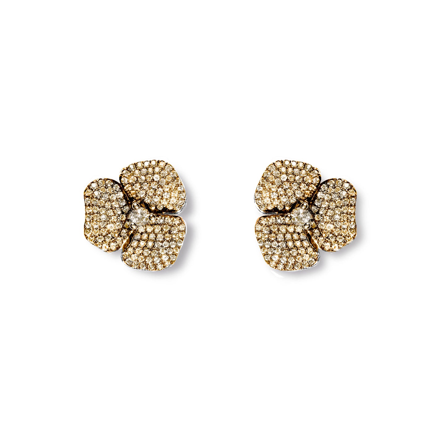 Bloom Small  White Diamond Earrings