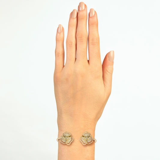 Bloom Small Halo Flower Diamond Bangle